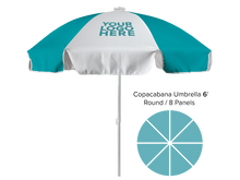 Load image into Gallery viewer, Custom Printed Beach Umbrella #240030 6.5' // 6 Panels With Valance Min 6