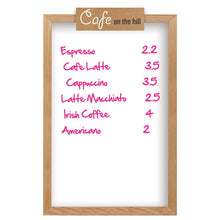 Load image into Gallery viewer, Wall Oak Frame Wet-Erase Board with Header - 24"w x 36"h #WEFWH2436 Min 1