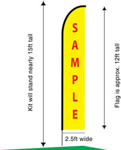 Load image into Gallery viewer, Grand Opening(Red) Flag Kit 15' Feet Feather Flag Sign Outdoor Banner #EVO-15-GRANDOPEN-RD Min 1