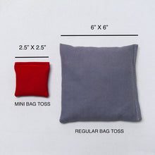 Load image into Gallery viewer, Mini 2.5" Canvas Bag Toss Bag Size Comparison
