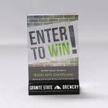 Load image into Gallery viewer, Acrylic Table Tent with Geometric Base - 5w x 7h #DW501 Min 1