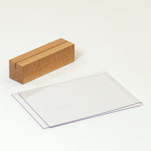 Load image into Gallery viewer, Acrylic Table Tent with Wood Base - 4w x 6h #DW303 Min 1