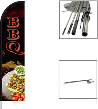 Load image into Gallery viewer, BBQ Feather Flag Kit 15' Feet Feather Flag Sign Outdoor Banner #BBQ1-EVSS15 Min 1