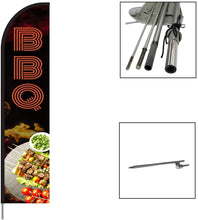 Load image into Gallery viewer, BBQ Feather Flag Kit 15' Feet Feather Flag Sign Outdoor Banner #BBQ2-EVSS15 Min 1