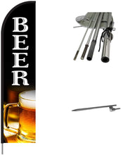 Load image into Gallery viewer, Beer Feather Flag Kit 15' Feet Feather Flag Sign Outdoor Banner #BEER-EVSS15 Min 1