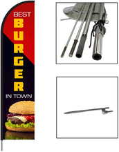 Load image into Gallery viewer, Burger Feather Flag Kit 15' Feet Feather Flag Sign Outdoor Banner #BBT1-EVSS15 Min 1
