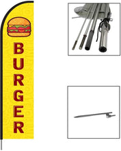 Load image into Gallery viewer, Burger Feather Flag Kit 15' Feet Feather Flag Sign Outdoor Banner #BGRD2-EVSS15 Min 1