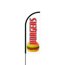 Load image into Gallery viewer, Burgers Flag Kit Hardware 11' Feet Feather Flag Sign Outdoor Banner #SO-3RHM-0ROP Min 1