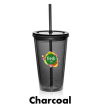 Load image into Gallery viewer, 16 oz. Double Wall Acrylic Tumbler With Straw #APG161 Color- 2 Color Imprint Min 12