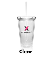 Load image into Gallery viewer, 16 oz. Double Wall Acrylic Tumbler With Straw #APG161 Color- 2 Color Imprint Min 12