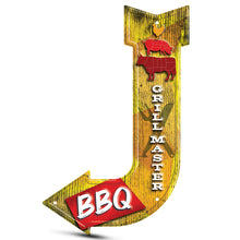 Load image into Gallery viewer, Custom Embossed Metal J Arrow Sign- 4 color process #JAS-4C Min 100