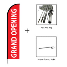 Load image into Gallery viewer, Grand Opening(Red) Flag Kit 15' Feet Feather Flag Sign Outdoor Banner #EVO-15-RED-GRANDOPENING Min 1