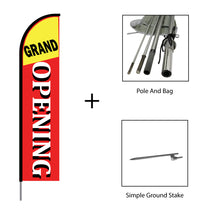 Load image into Gallery viewer, Grand Opening(Red) Flag Kit 15' Feet Feather Flag Sign Outdoor Banner #EVO-15-GRANDOPEN-RD Min 1