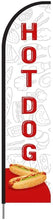Load image into Gallery viewer, Hot Dogs Feather Flag Banner Signs for Restaurant, Complete Pole Kit 15ft - White #HDW-EVSS15 Min 1