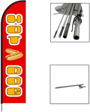 Load image into Gallery viewer, Hot Dogs Feather Flag Kit 15' Feet Feather Flag Sign Outdoor Banner #HDR-EVSS15 Min 1