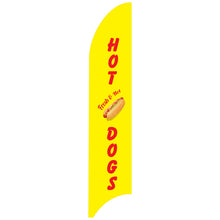 Load image into Gallery viewer, Hot & Fresh Hot Dogs Flag Kit with Poles 11 Feet G7 Feather Flag Sign Outdoor Banner - Yellow #G7BAN-11-FSH-HDG-YL Min 1