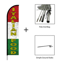 Load image into Gallery viewer, Italian Food Flag Kit 15' Feet Feather Flag Sign Outdoor Banner #EVO-15-ITALIANFOOD Min 1