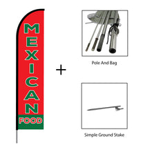 Load image into Gallery viewer, Mexican Food Flag Kit 15' Feet Feather Flag Sign Outdoor Banner #EVO-15-MEXICAN Min 1