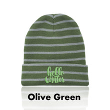 Load image into Gallery viewer, Caribou Striped Knitted Beanies #ABNY002 Embroidered Min 12