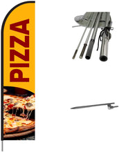 Load image into Gallery viewer, Pizza Feather Flag Banner Sign, Outdoor Business Advertising Cafe Restaurant Swooper Flag Banner #PIZZAD1-EVSS15 Min 1