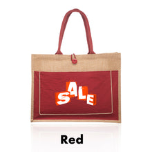 Load image into Gallery viewer, Cotton Pocket Jute Tote Bags #ATOT3777 2 Color Imprint Min 12