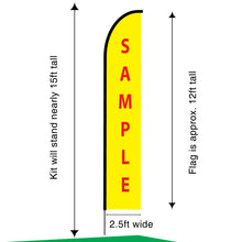 Load image into Gallery viewer, Now Open Flag Kit 15' Feet Feather Flag Sign Outdoor Banner #NOWOPEN-EVSS15 Min 1