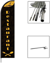 Load image into Gallery viewer, Restaurant Feather Flag Banner Signs, Complete Pole Kit for Store Display, 15ft - Design 3 #RSTD3-EVSS15 Min 1