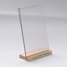 Load image into Gallery viewer, Slant Back Table Tent with Wood Base - 5w x 7h #DW601 Min 1