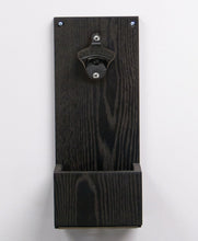 Load image into Gallery viewer, Wall-Mount Bottle Opener with Slide-Out Wood Cap Catcher #BPBRCC01W Min 1