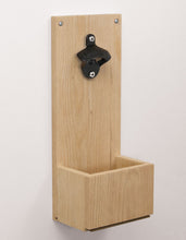 Load image into Gallery viewer, Wall-Mount Bottle Opener with Slide-Out Wood Cap Catcher #BPBRCC01W Min 1