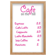 Load image into Gallery viewer, Wall Oak Frame Wet-Erase Board - 24"w x 36"h #WEFW2436 Min 1