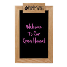 Load image into Gallery viewer, Wall Oak Frame Wet-Erase Board with Header - 12"w x 18"h #WEFWH1218 Min 1