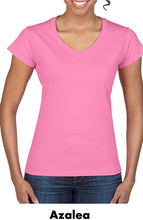 Load image into Gallery viewer, Gildan Softstyle Ladies V-Neck Tees #A64V00L Color - 2 Color Imprint Min12