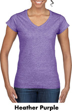 Load image into Gallery viewer, Gildan Softstyle Ladies V-Neck Tees #A64V00L Color - 1 Color Imprint Min12