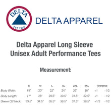 Load image into Gallery viewer, Delta Apparel Long Sleeve Unisex Adult Performance Tees #A616535 1 Color, Colors Min 12