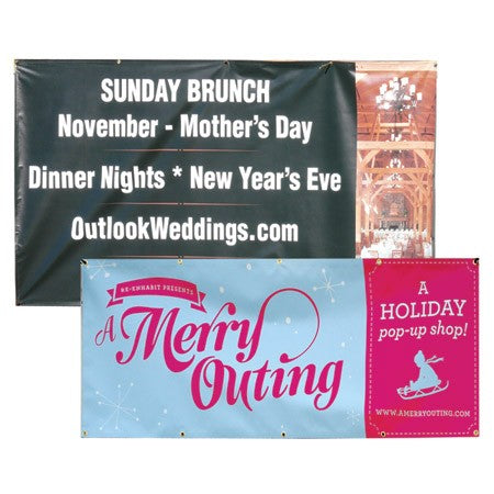 13 OZ 1-Sided Outdoor Banner, 2'w x 8'h #B130Z1S 2X8 Min 1