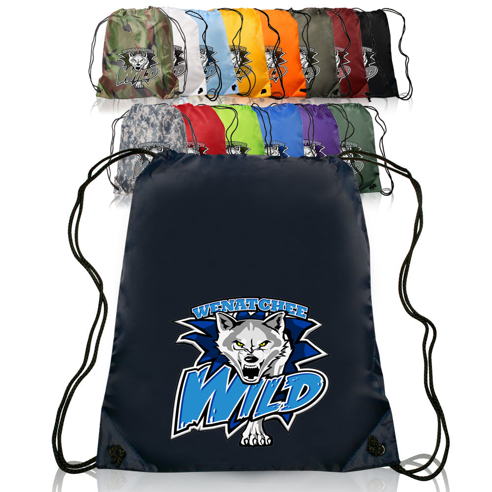 Classic Polyester Drawstring Backpacks #ABPK10 Color- BP Unlimited Imprint Min 12