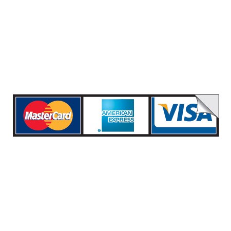 3-Logo Horizontal Credit Card Decal (1-sided) #CCDC1S3 Min 1