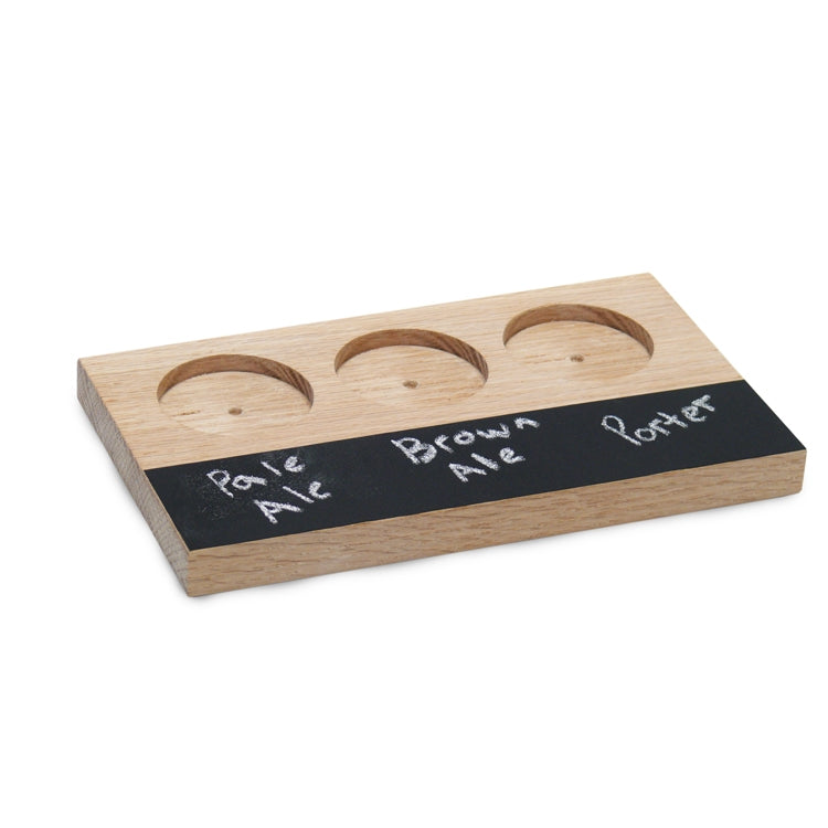 3-Pocket Sampler Tray with Chalkboard - Beer Flight #SPCH003 Min 1