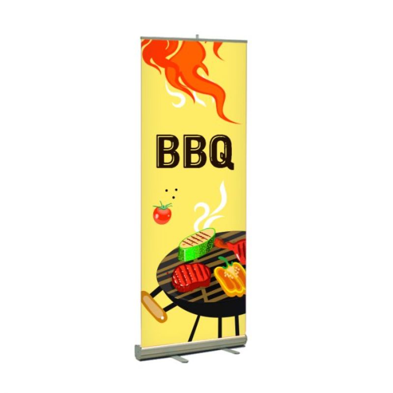 BBQ Pre Printed Premium Retractable Banner Yellow 33
