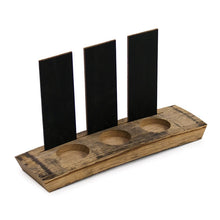Load image into Gallery viewer, Barrel Stave Sampler Flight with Chalkboard Inserts - 3-slot #SPBRSTCB3 Min 1
