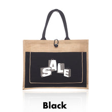 Load image into Gallery viewer, Cotton Pocket Jute Tote Bags #ATOT3777 2 Color Imprint Min 12
