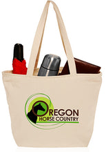 Load image into Gallery viewer, Cotton Canvas Totes with Zipper Closure #ATOT220 BP Unlimited Imprint Min 12
