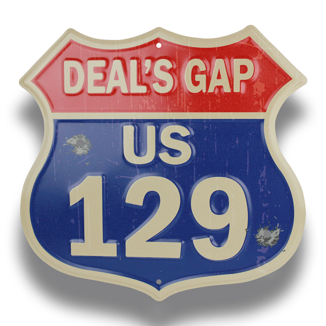 Custom Embossed Metal Shield Interstate Sign- 4 color process #5012-RI Min 100