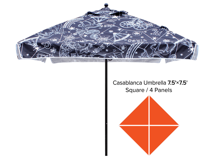 Custom Printed Market Umbrella #240026 7.5'x7.5' // 4 Panels With Valance Min 1