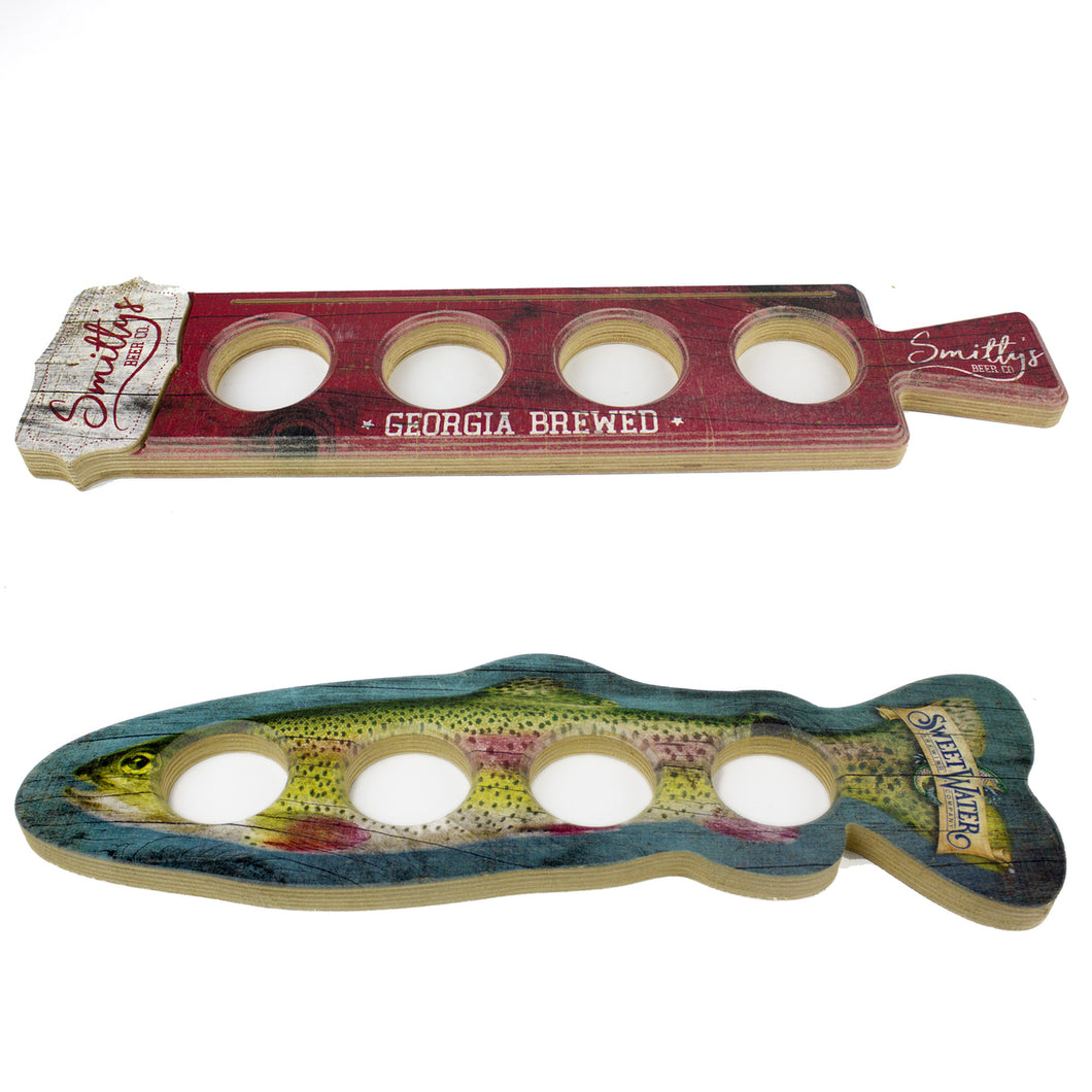 Custom Wood Beverage Flight Tray #WFT Min 30