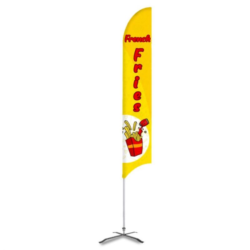 French Fries Pre Printed 15' G7 Feather Flag - Yellow #FFRSY-FBG715 Min 1