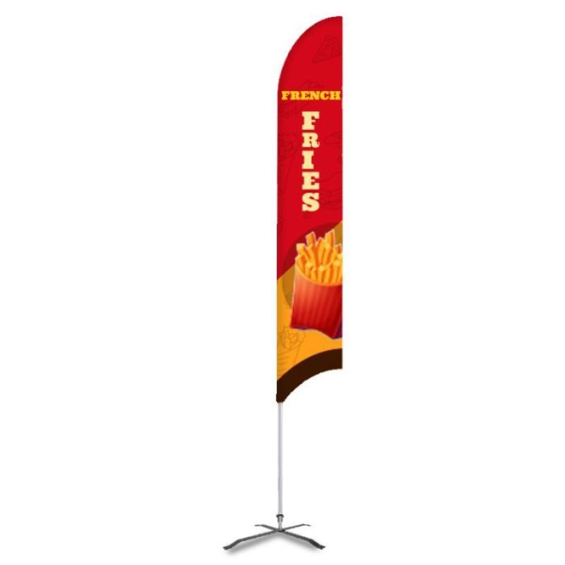 French Fries Pre Printed 15' G7 Feather Flag - Yellow & Red #FFRSYR-FBG715 Min 1
