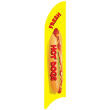 Load image into Gallery viewer, Fresh Hot Dogs Flag Kit with Poles 11 Feet G7 Feather Flag Sign Outdoor Banner #G7BAN-11-FSH-HT-DG Min 1
