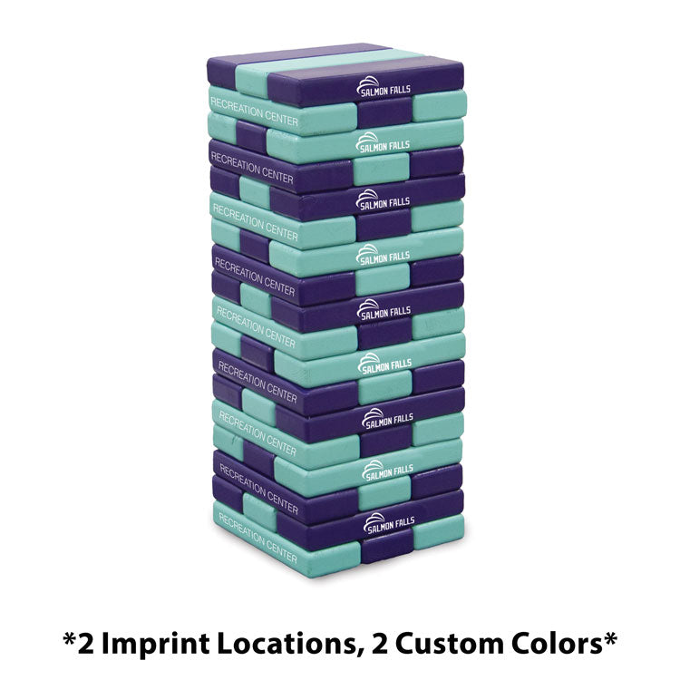 Jumbo Toppling Tower Blocks Game (2 Custom Color Finish, 2 Imprint Locations) #PGJT1PR2FC2 Min 1